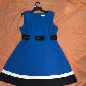 Calvin Klein Blue and Black Dress